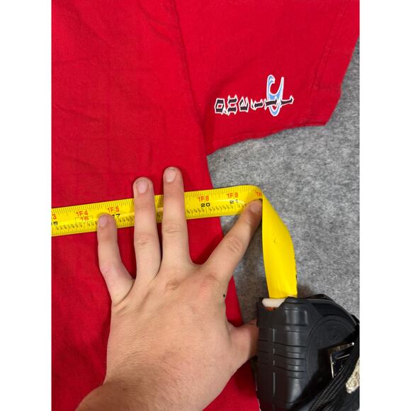 VINTAGE O Neill Shirt Mens Large Red Graphic Dragon Skull Surf Skate Y2K 90s - Picture 3 of 10